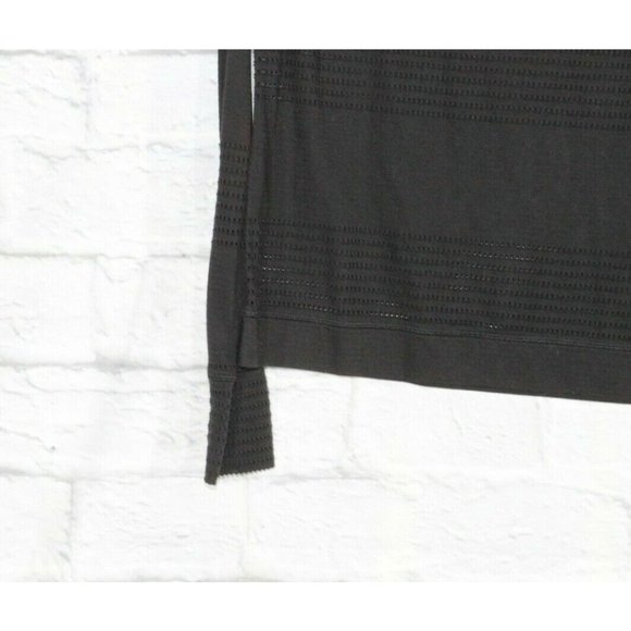 ATHLETA Black Eyelet Crewneck 3/4 Sleeves Blouse Size M - Picture 3 of 8